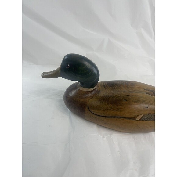 TOM TABER SIGNED NAT'S POND MALLARD DECORATIVE BIRD WATERFOWL WOOD CARVED DECOY - Picture 8 of 12